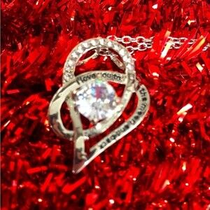 NWOT Silver Tone Necklace Infinity Heart Pendant I Love You to the Moon & Back